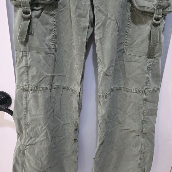 American Eagle High Rise Wide Leg Cargo Pants Women’s 0 Green - Picture 6 of 9